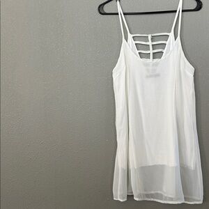 Brandy Melville White Spaghetti Strap Dress One Size